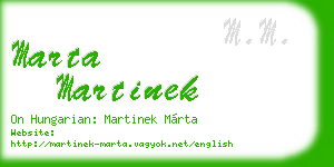 marta martinek business card