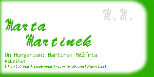 marta martinek business card